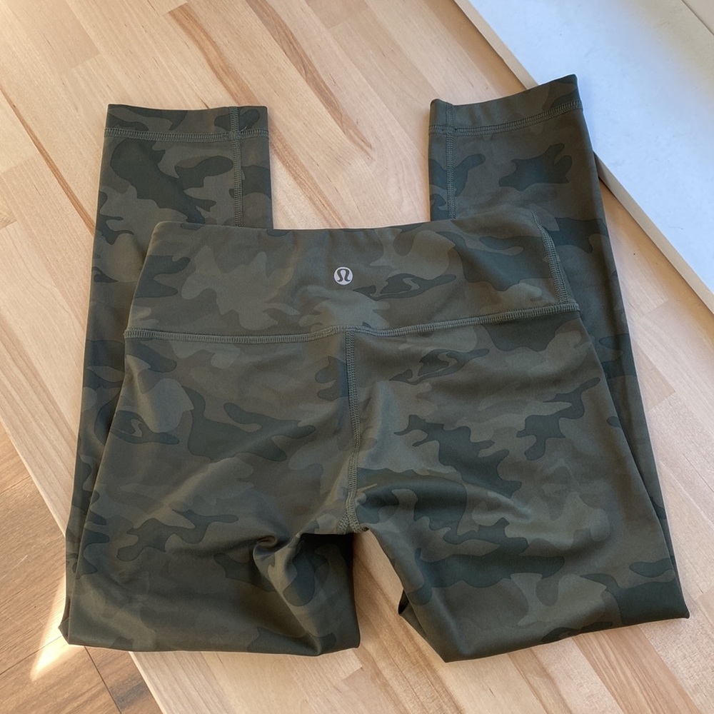 lululemon athletica Camo High-Rise Leggings in Olive Green
